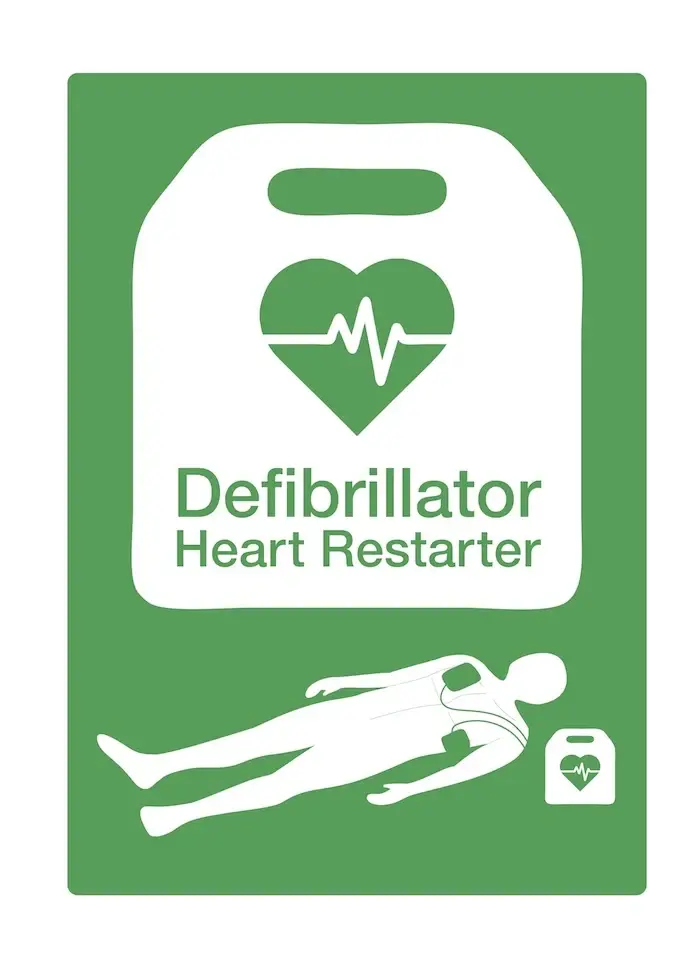 Defibrillator Heart Restarter Sign